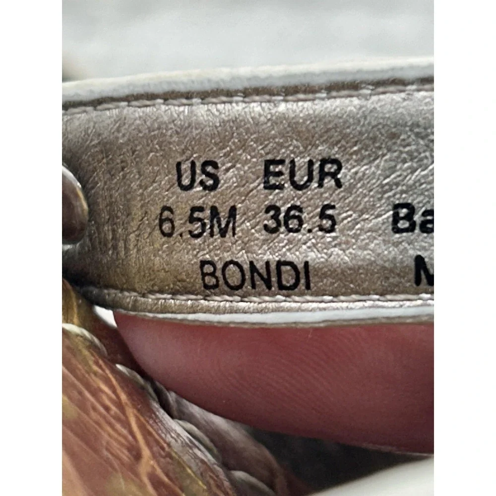 Sam Edelman Shoes Womens Size‎ 6.5 Bondi Leather Slide Sandals Croc Brown Flat